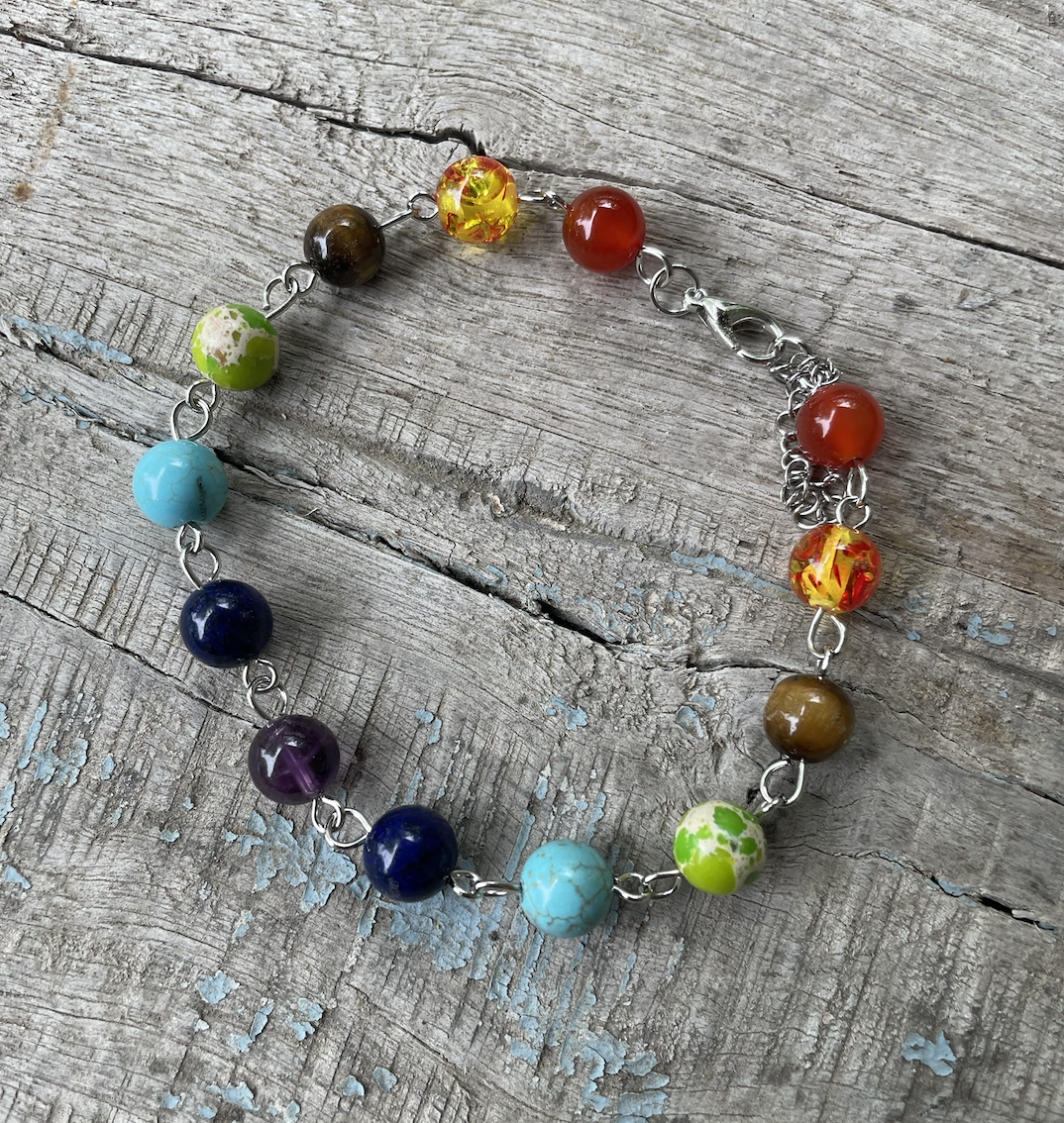 Amazon.com: Chakra Bracelets and Necklace Set, Healing Crystal Beaded  Bracelet and Orgone Necklace for Protection Spiritual Meditation Stress  Relief, 7 Chakra Jewelry Real Stones for Men and Women Beginners Gift :  Handmade